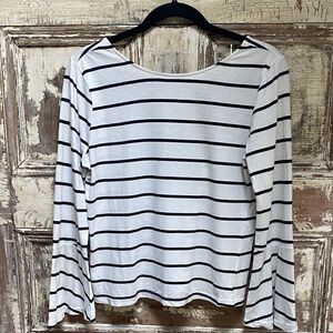 cupcakes & cashmere Black and White Striped Blouse
